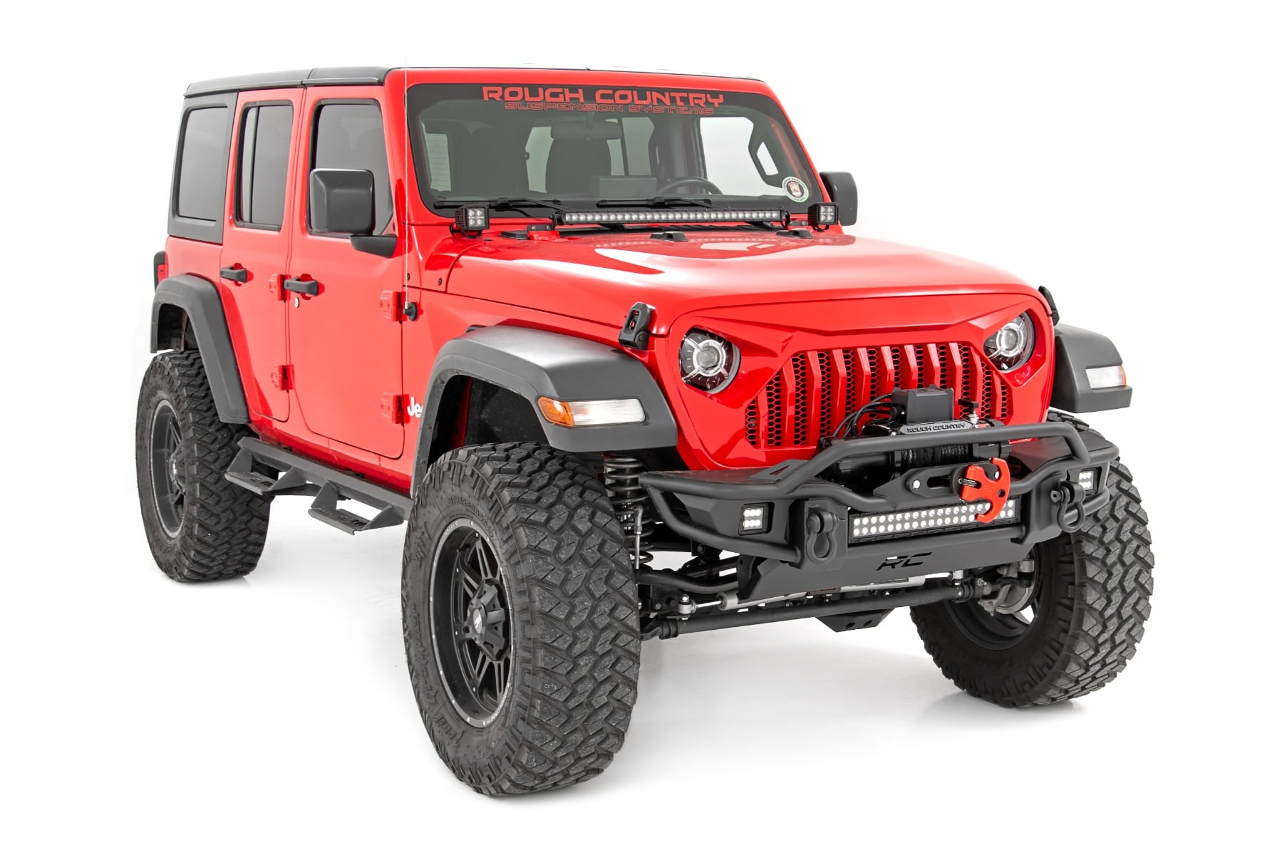 Rough Country 9 Inch DRL Halo LED Headlights DOT Approved Jeep Gladiator JT/Wrangler JL (18-26)