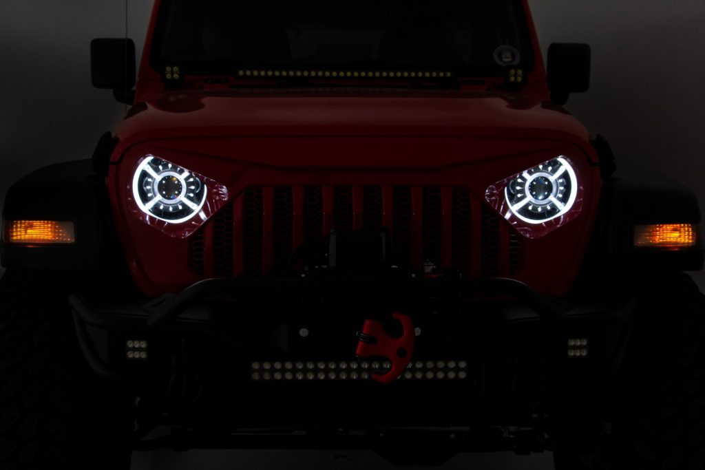 Rough Country 9 Inch DRL Halo LED Headlights DOT Approved Jeep Gladiator JT/Wrangler JL (18-26)