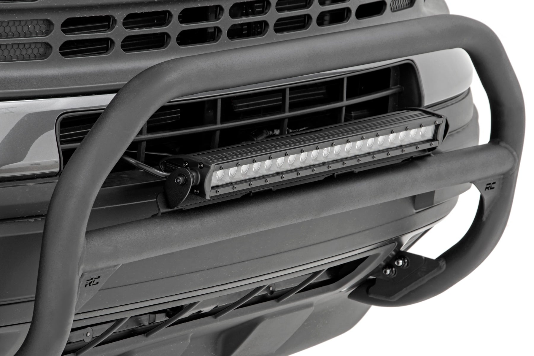 Rough Country Nudge Bar 20 Inch BLK DRL Single Row LED Ford Bronco Sport 4WD (21-24)