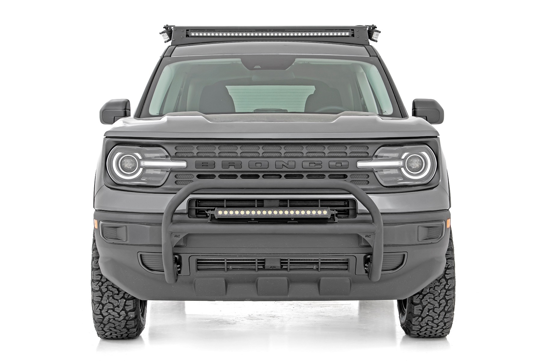 Rough Country Nudge Bar 20 Inch Black Single Row LED Ford Bronco Sport 4WD (2021-2024)