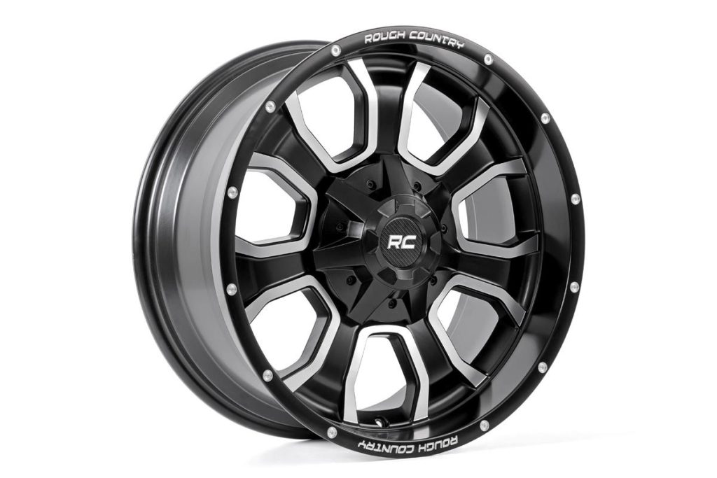 Rough Country 93 Series Wheel One-Piece Machined Black 20x9 6x5.5/6x135 0mm