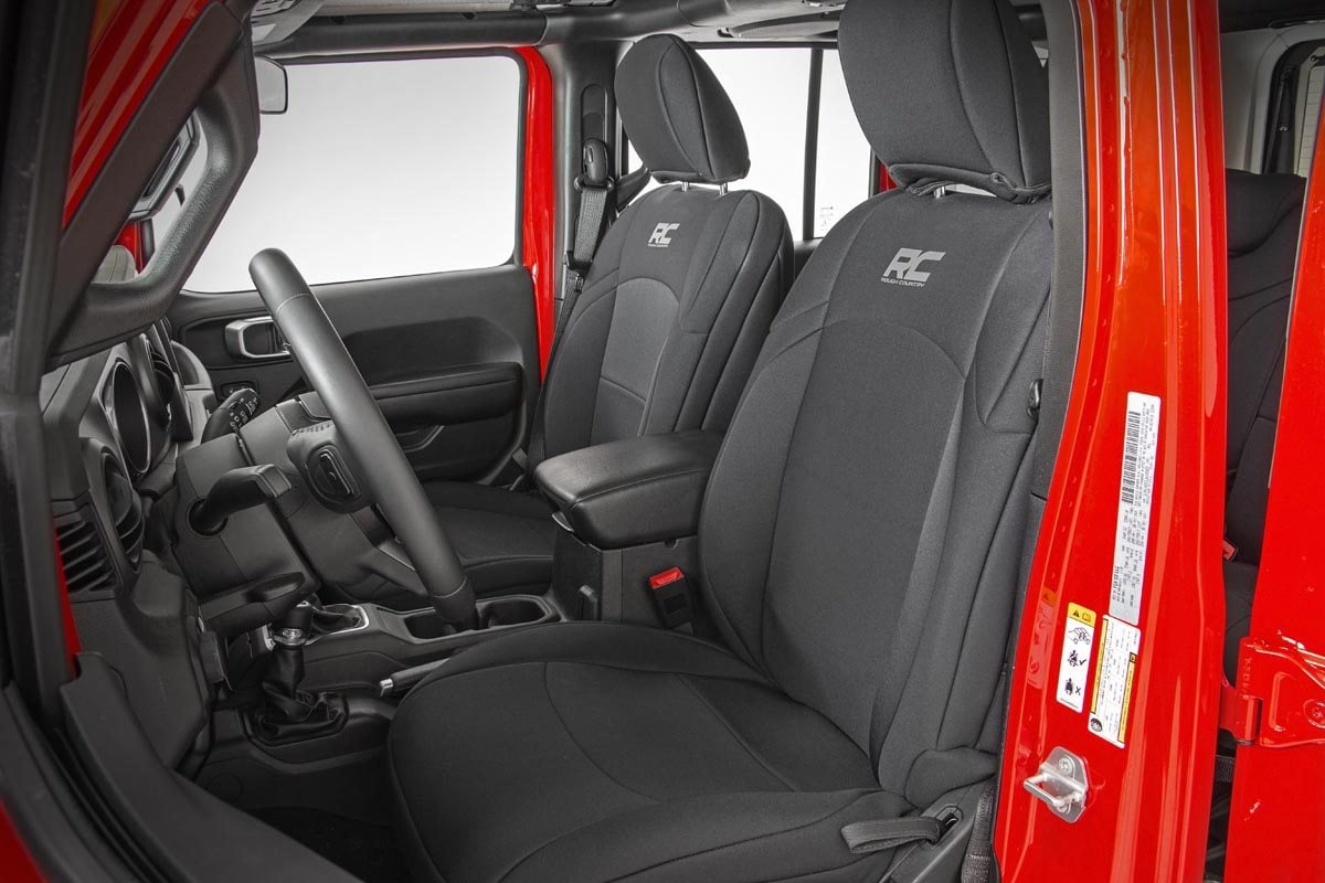 Rough Country Seat Covers Front and Rear Jeep Wrangler Unlimited 4WD (2018-2026)