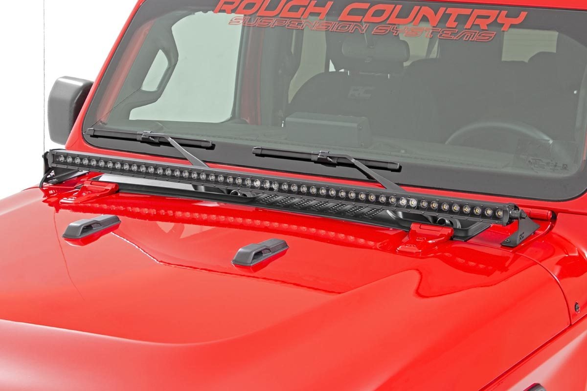 Rough Country LED Light Kit Cowl Mount 50β³ Spectrum Single Row Jeep Gladiator JT/Wrangler JL (18-26)