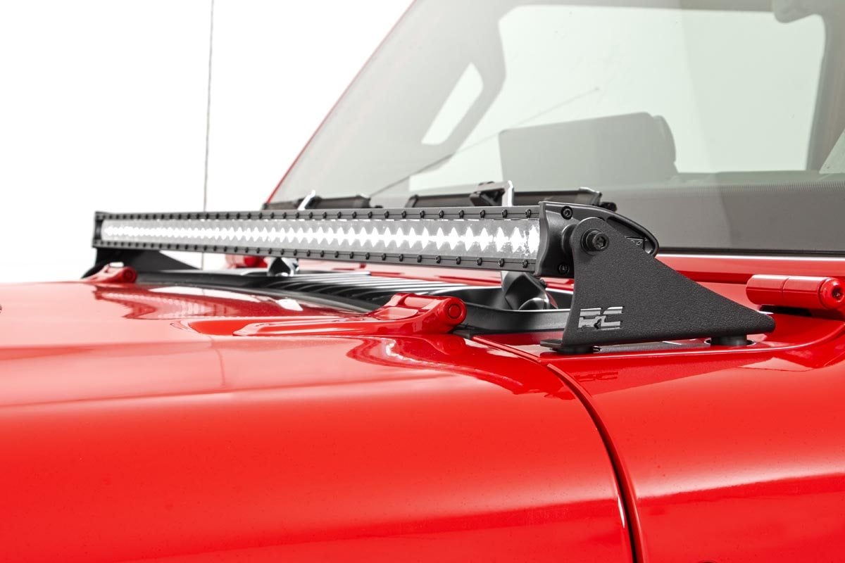 Rough Country LED Light Kit Cowl Mount 50β³ Spectrum Single Row Jeep Gladiator JT/Wrangler JL (18-26)