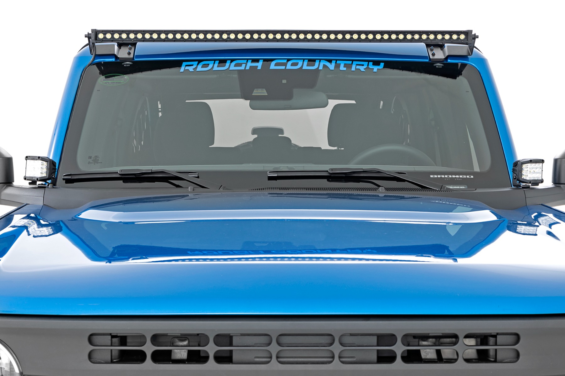 Rough Country LED Light Kit Ditch Mount 2β³ Black Pair Spot Pattern Ford Bronco (21-26)