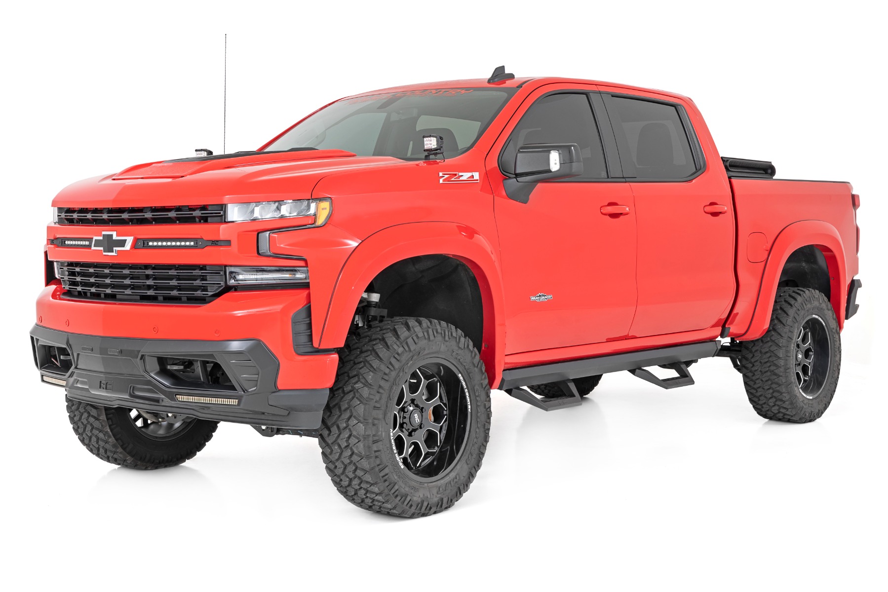 Rough Country SRX2 Adj Aluminum Step Crew Cab Chevy/GMC 1500/2500HD (19-26)