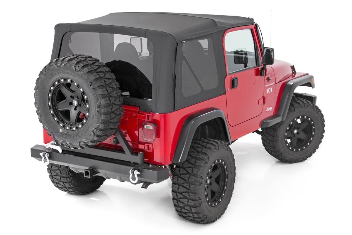 Rough Country Soft Top Replacement Black Half Doors Jeep Wrangler YJ 4WD (87-95)