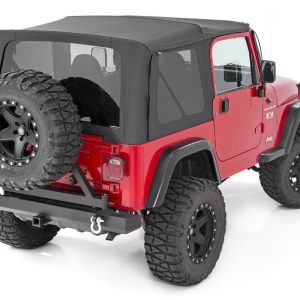Rough Country Soft Top Replacement Black Half Doors Jeep Wrangler TJ 4WD (97-06)