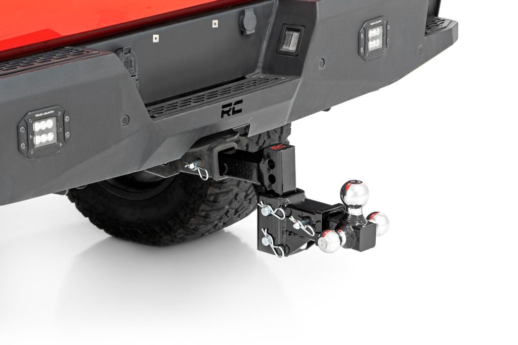 Rough Country Adjustable Trailer Hitch 6 Inch Drop Multi-Ball Mount Fits 2 Inch Receiver