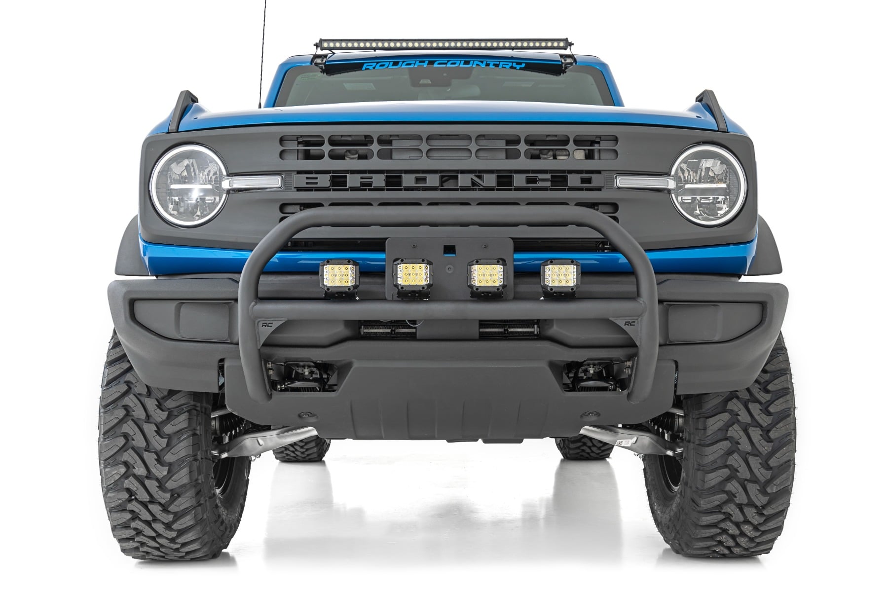 Rough Country Nudge Bar 3.5 Inch Round Led (x4) Ford Bronco 4WD (2021-2026)