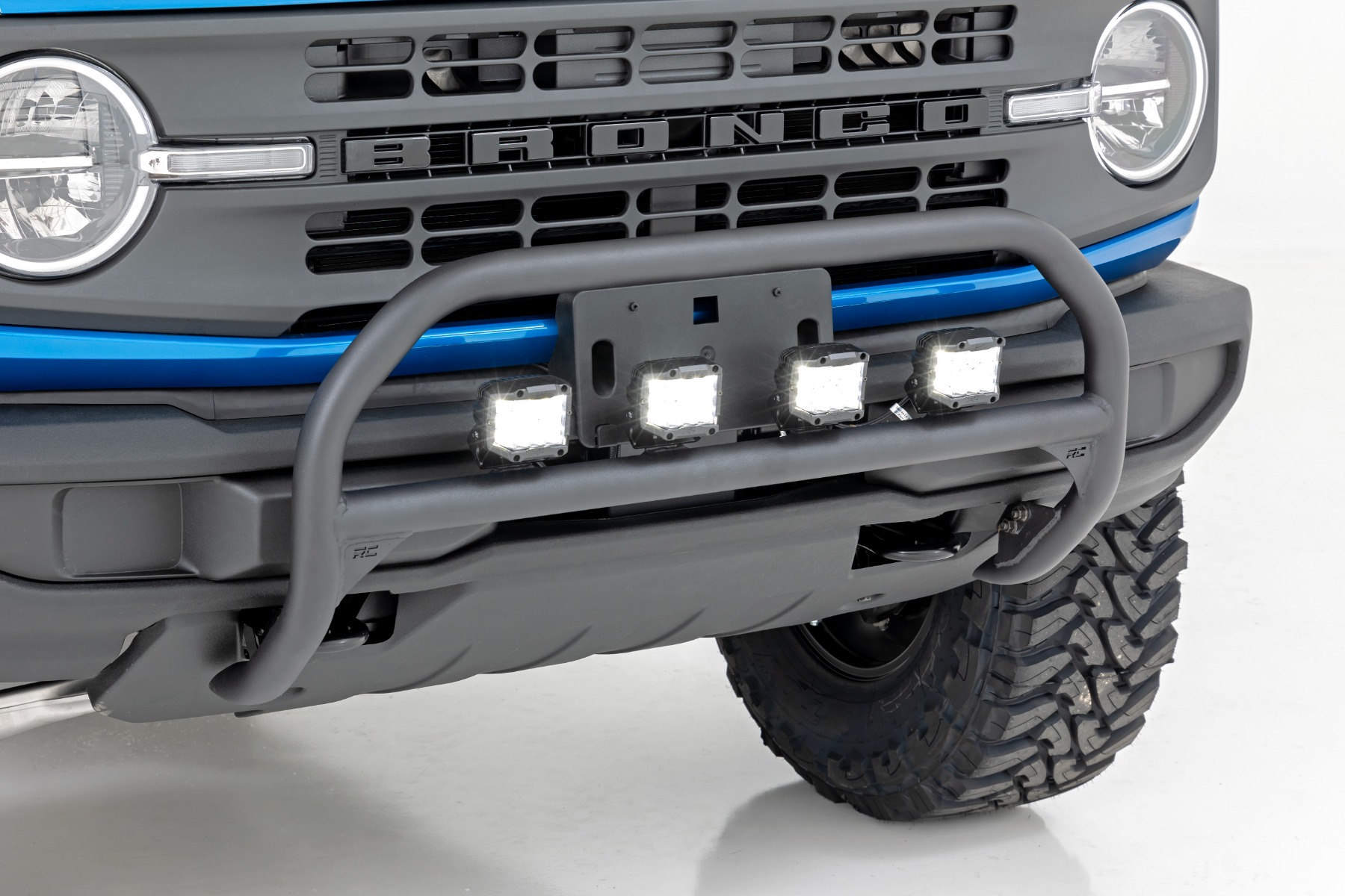 Rough Country Nudge Bar 4 Inch Round Led (x4) Ford Bronco 4WD (2021-2026)