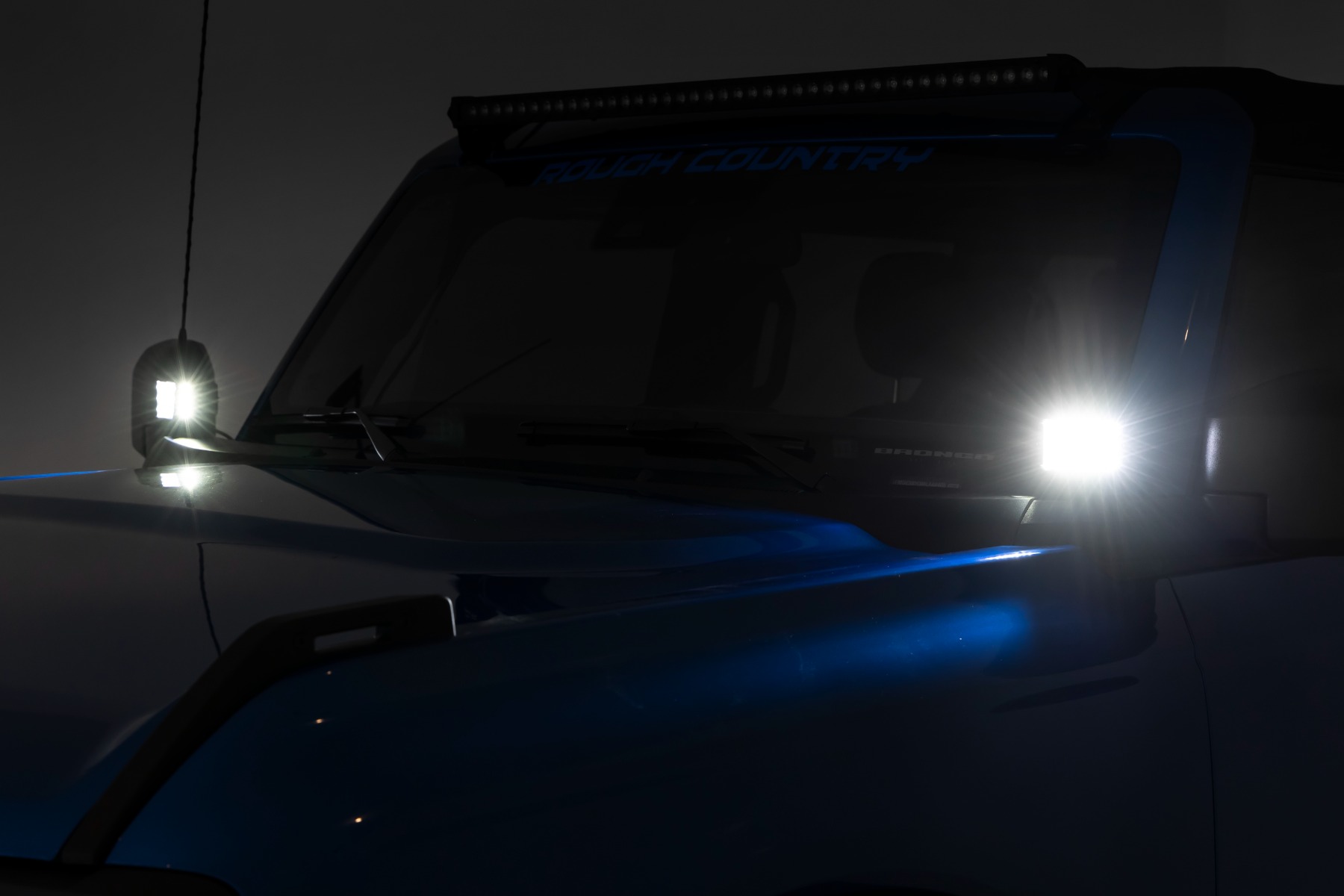 Rough Country LED Light Kit Ditch Mount 2β³ Spectrum Pair Spot Pattern Ford Bronco (21-26)
