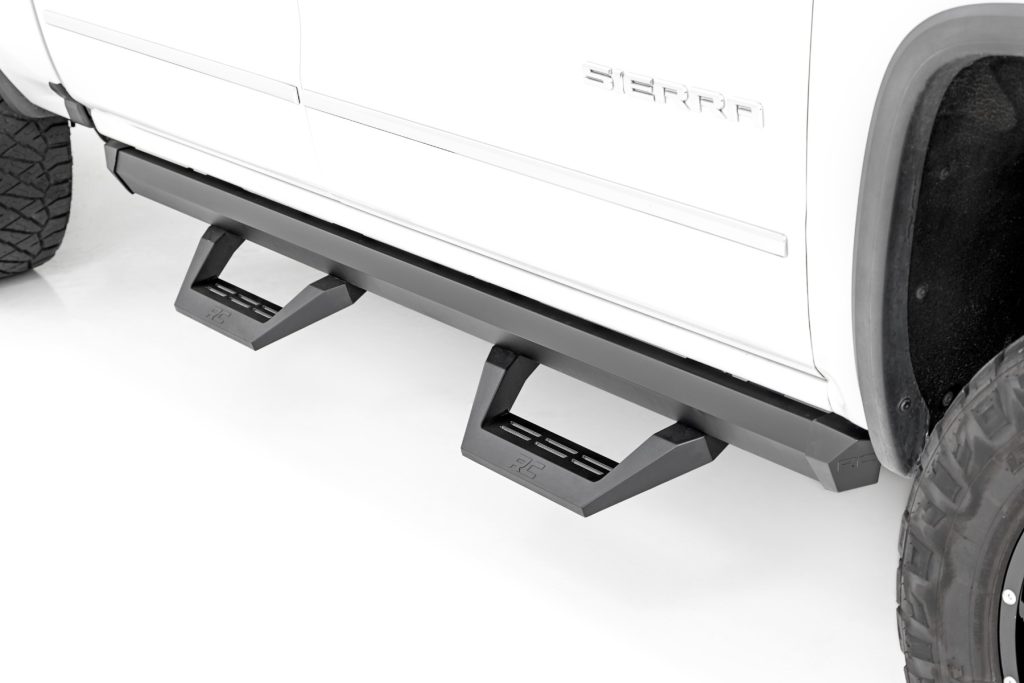 Rough Country SRX2 Adj Aluminum Step Crew Cab Chevy/GMC 1500/2500HD/3500HD (07-18 & Classic)