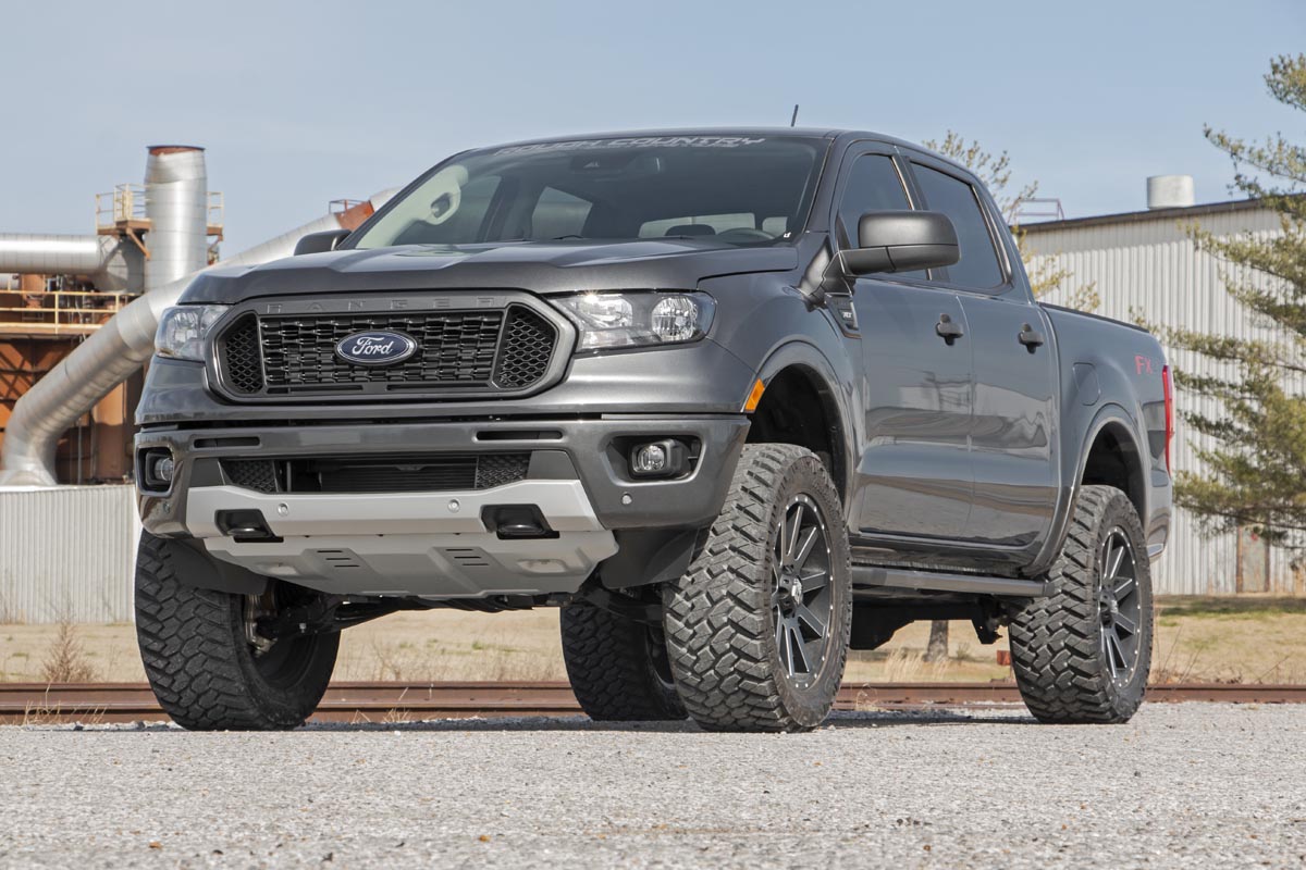 Rough Country 3.5 Inch Lift Kit Forged Alum UCA Cast Steel Knucles Ford Ranger (19-23)