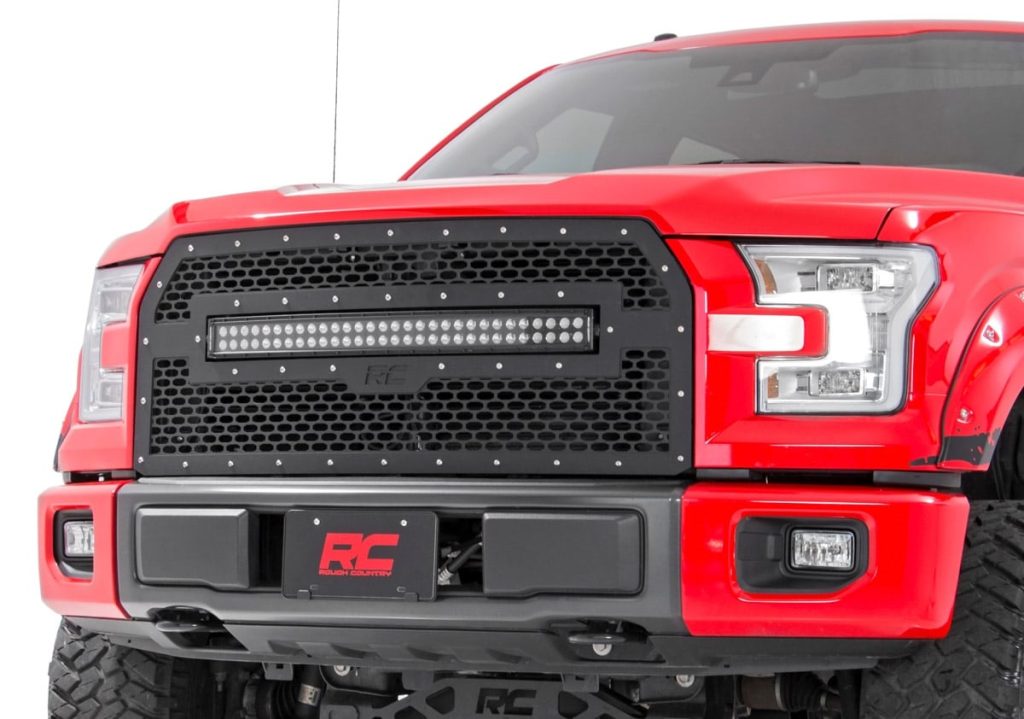Rough Country Mesh Grille 30β³ Dual Row LED Black Ford F-150 2WD/4WD (2015-2017)