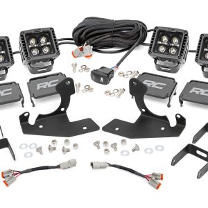 Rough Country LED Light Kit Fog 2β³ Black Pairs x2 White DRL Chevy Silverado 1500/2500HD/3500HD 2WD/4WD
