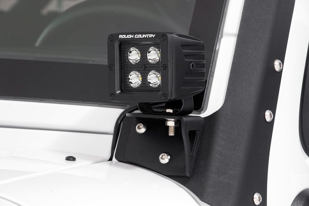 Rough Country LED Light Mount Lower Windshield Pod Jeep Wrangler JK/Wrangler Unlimited (07-18)