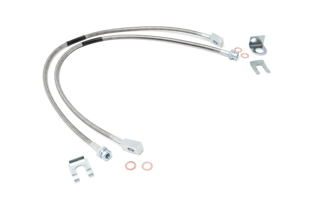 Rough Country Brake Lines Stainless FR 4-6″ Lift Jeep Cherokee XJ/Wrangler TJ/Wrangler Unlimited