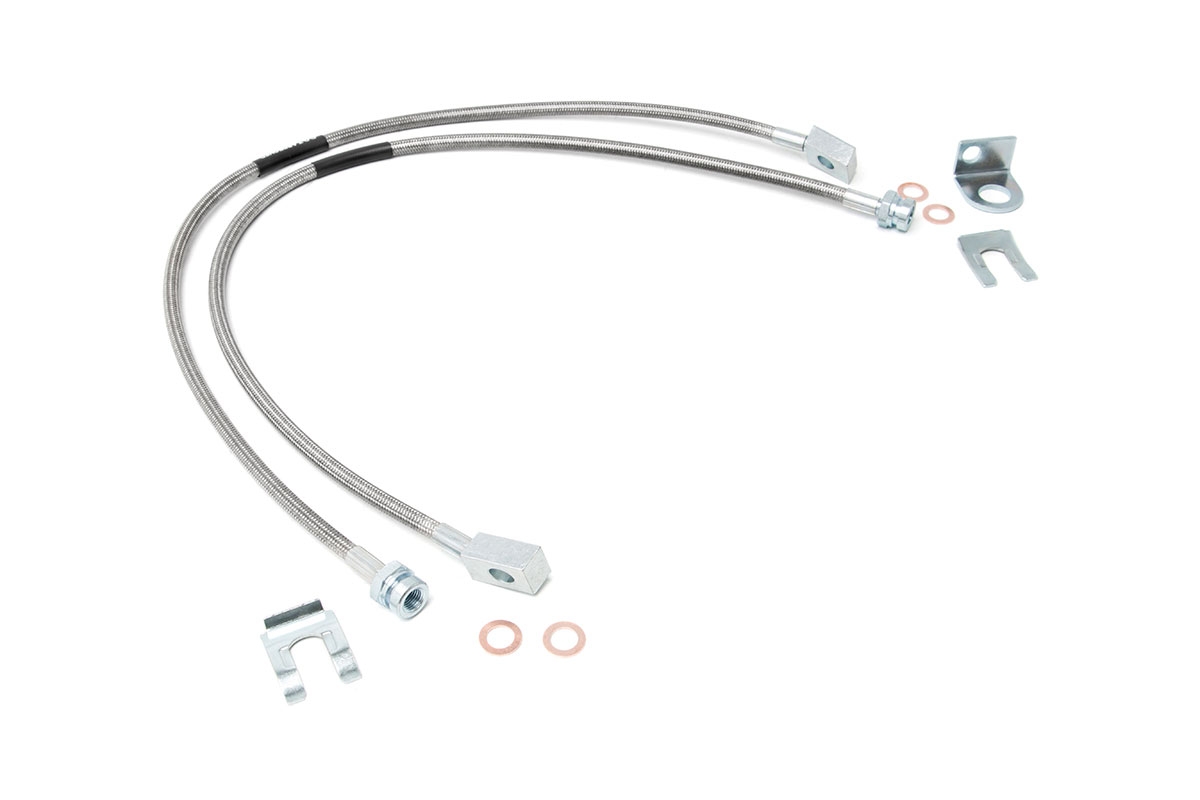 Rough Country Brake Lines Stainless FR 4-6β³ Lift Jeep Cherokee XJ/Wrangler TJ/Wrangler Unlimited