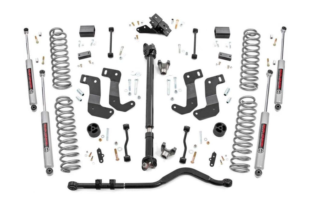 Rough Country 3.5 Inch lift Kit C/A Drop FR D/S Jeep Wrangler Unlimited 4WD (18-23)
