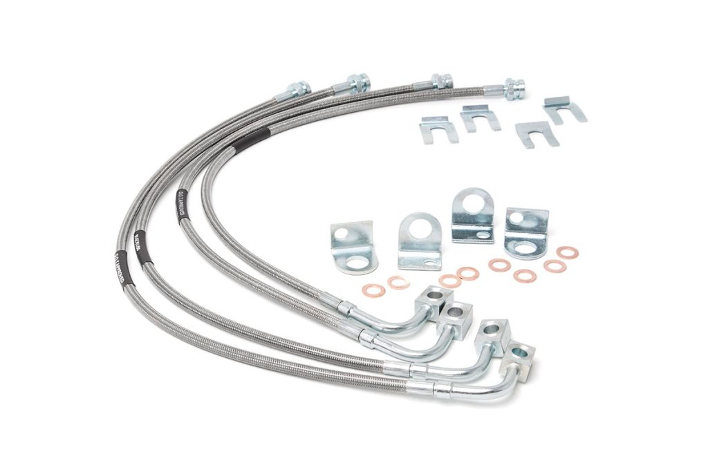 Rough Country Brake Lines Stainless FR & RR 4-6 Inch Lift Jeep Wrangler JK/Wrangler Unlimited (07-18)