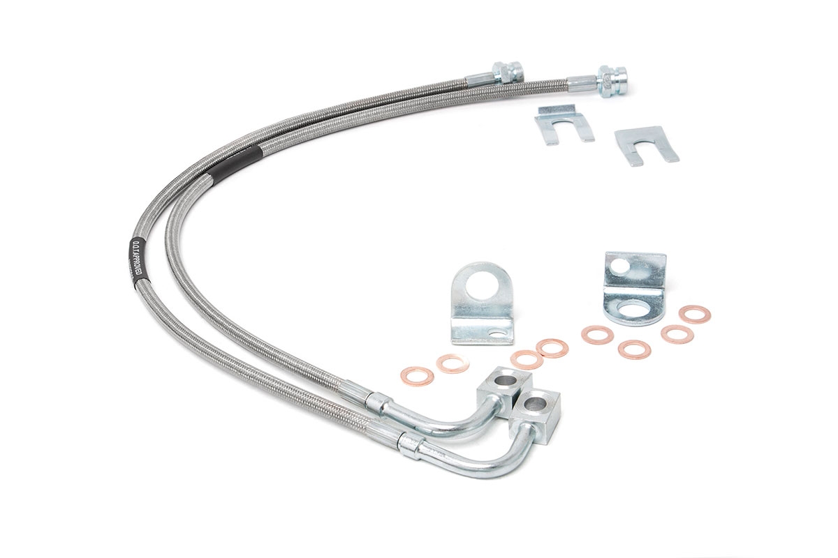 Rough Country Brake Lines Stainless Front 4-6 Inch Lift Jeep Wrangler JK/Wrangler Unlimited (07-18)