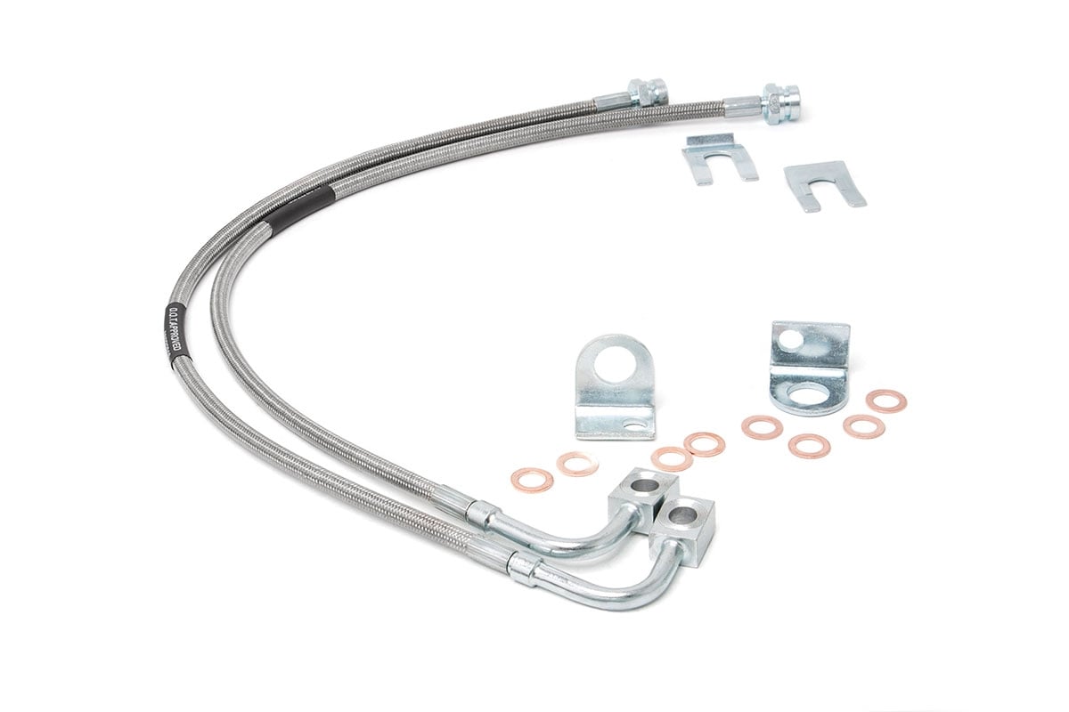 Rough Country Brake Lines Stainless Rear 4-6 Inch Lift Jeep Wrangler JK/Wrangler Unlimited (07-18)