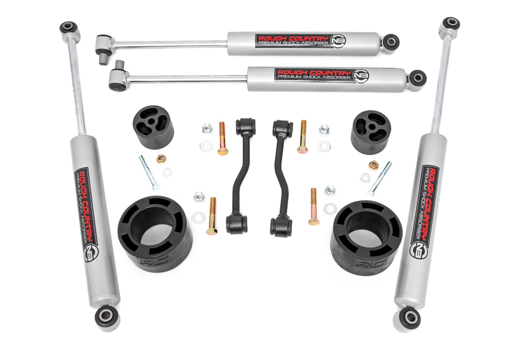 Rough Country 2.5 Inch Leveling Kit Spacers N3 Jeep Gladiator JT 4WD (2020-2023)