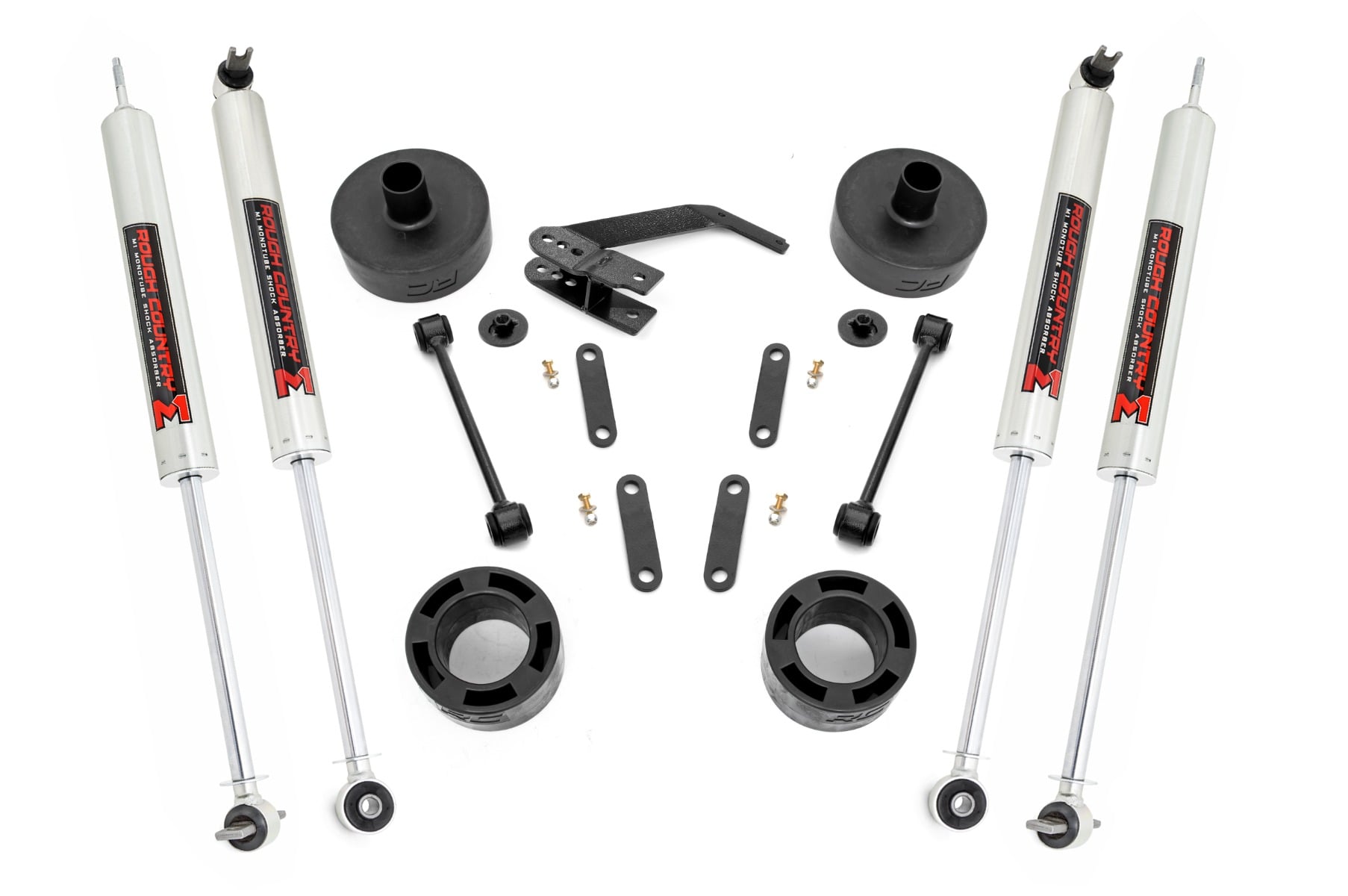 Rough Country 2.5 Inch Lift Kit Spacers M1 Jeep Wrangler JK/Wrangler Unlimited (07-18)