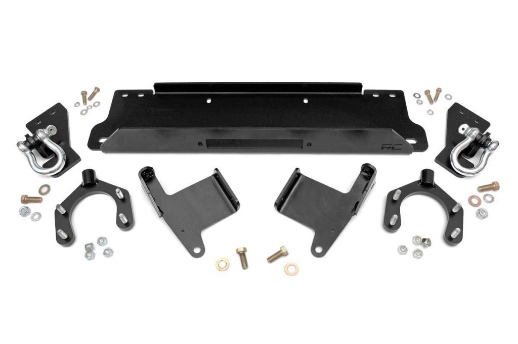 Rough Country Winch Mount Plate Factory Bmpr D-Rings Jeep Wrangler JK/Wrangler Unlimited (07-18)