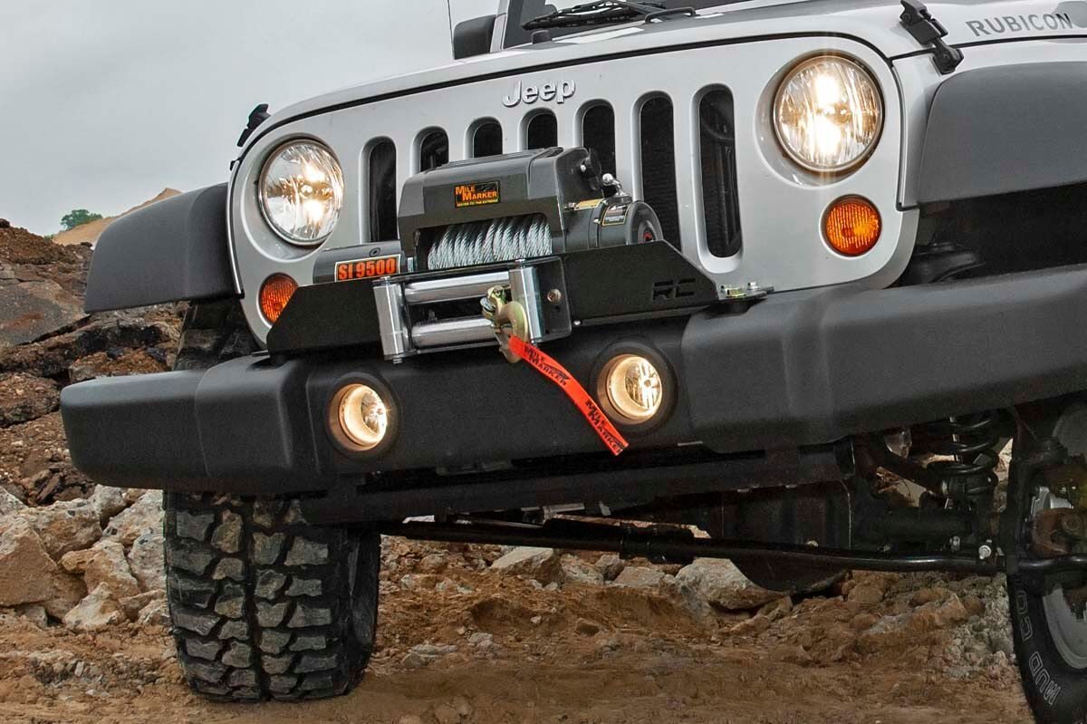Rough Country Winch Mount Plate Factory Bmpr D-Rings Jeep Wrangler JK/Wrangler Unlimited (07-18)