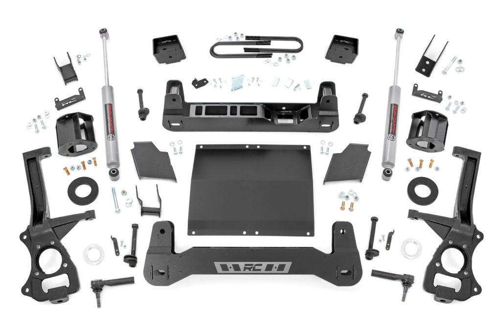 Rough Country 6 Inch Lift Kit Mono Leaf Rear Diesel GMC Sierra 1500 2WD/4WD (19-24)