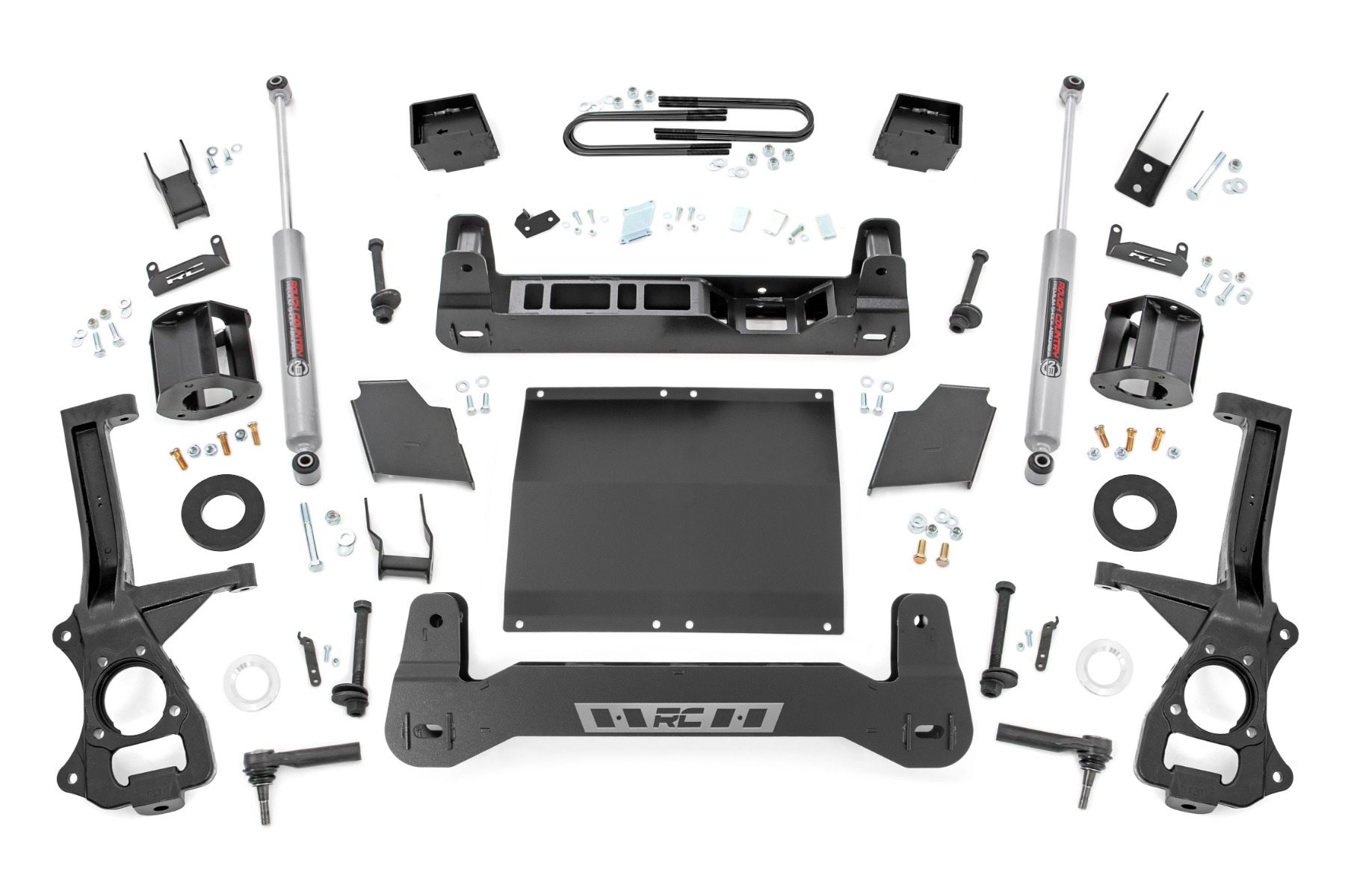 Rough Country 6 Inch Lift Kit Mono Leaf Rear Diesel GMC Sierra 1500 2WD/4WD (19-24)