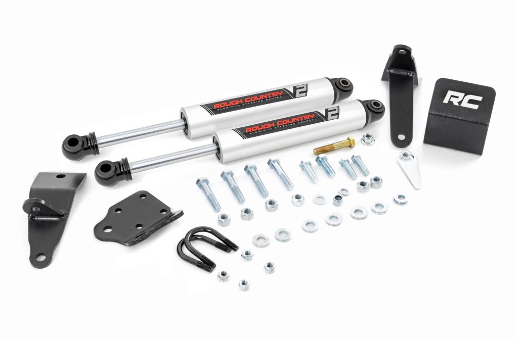 Rough Country V2 Steering Stabilizer Dual 2-8 Inch Lift Ram 2500 (03-13)/3500 (11-12)