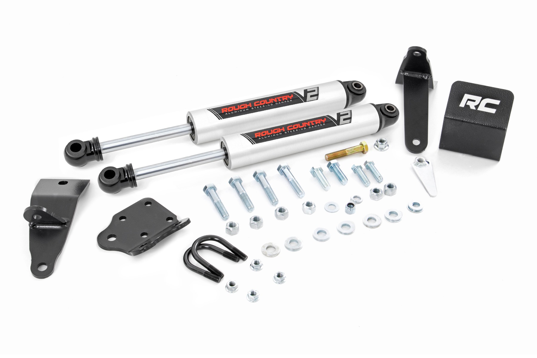 Rough Country V2 Steering Stabilizer Dual 2-8 Inch Lift Ram 2500 (03-13)/3500 (11-12)