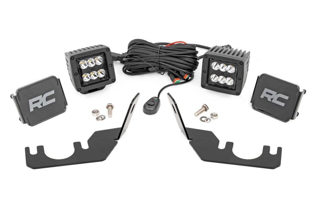 Rough Country LED Light Rear Mount 2″ Black Pair Spot Kawasaki Teryx 4 1000/Teryx 800
