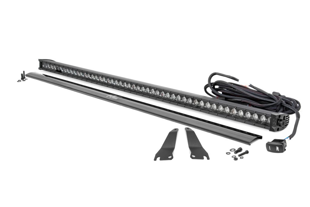 Rough Country LED Light Kit Cage Mount 50″ Black Single Row Kawasaki Teryx 4 1000/Teryx4 800