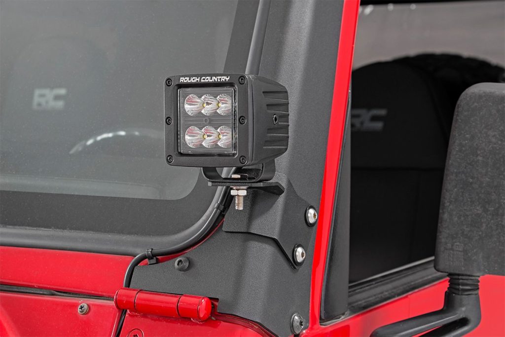 Rough Country LED Light Mount Lower A-Pillar Pod Jeep Wrangler TJ (97-06)/Wrangler Unlimited (04-06)