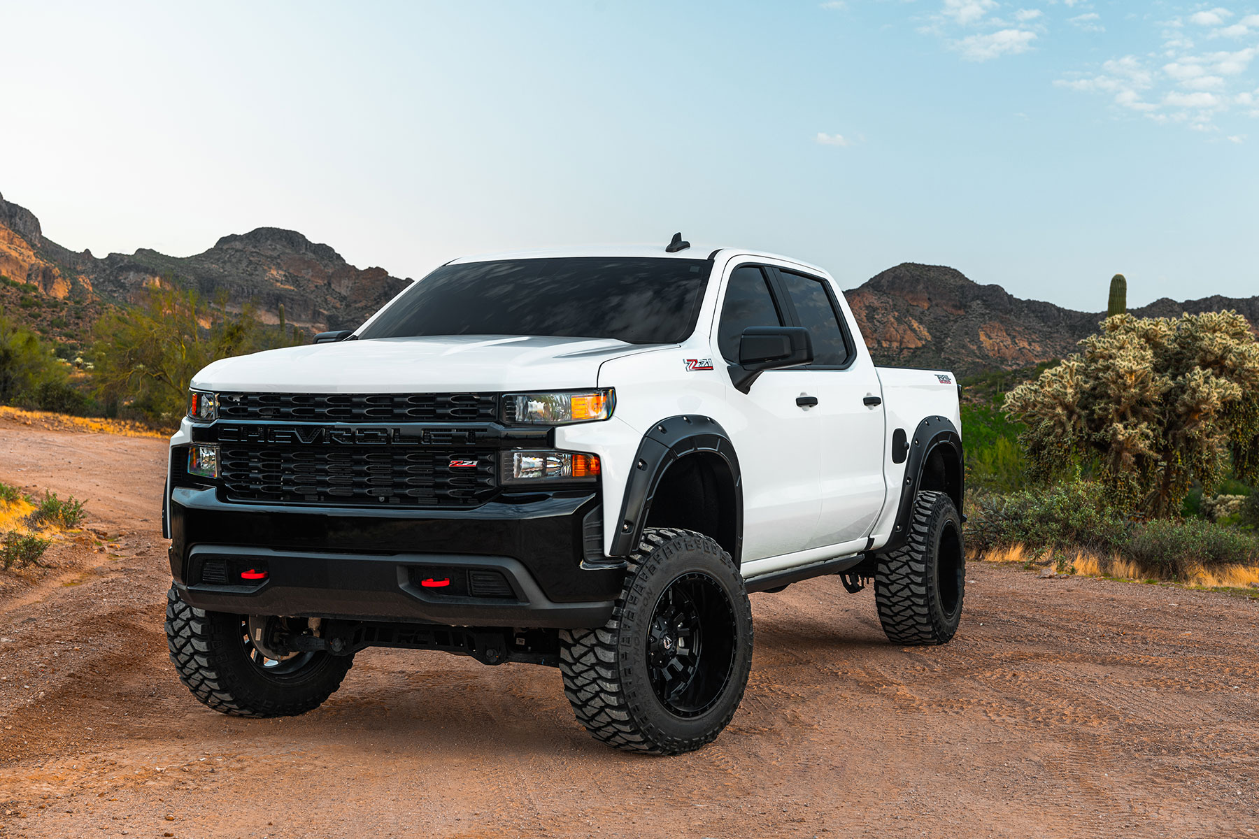 Rough Country Defender Fender Flares G42 White Sands Chevy Silverado 1500 (19-26)