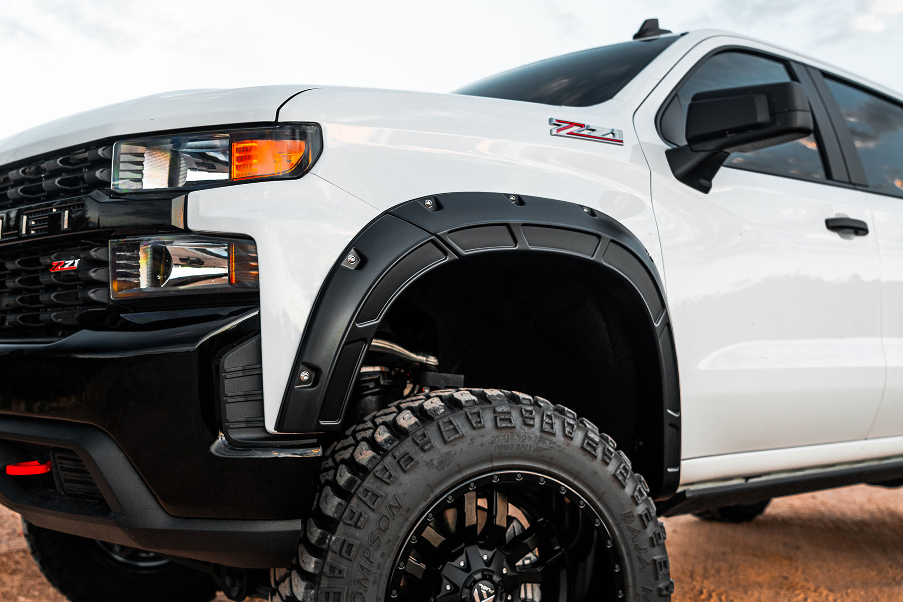 Rough Country Defender Fender Flares G42 White Sands Chevy Silverado 1500 (19-26)