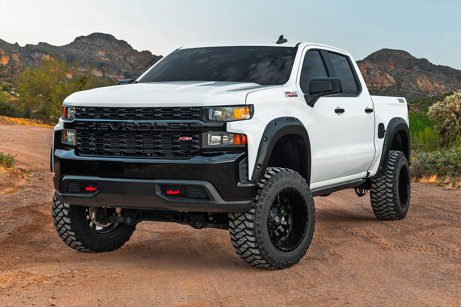 Rough Country Pocket Fender Flares G42 White Sands Chevy Silverado 1500 2WD/4WD (22-26)