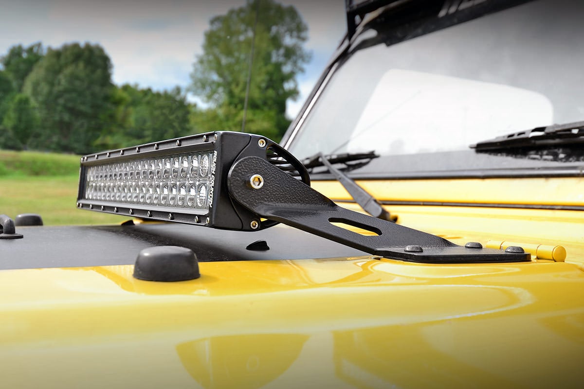 Rough Country LED Light Mount Hood 20″ Jeep Wrangler TJ (97-06)/Wrangler Unlimited (04-06)