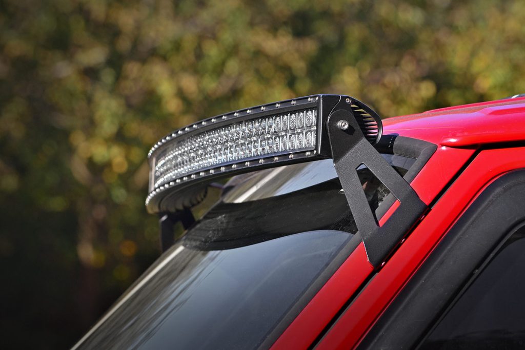Rough Country LED Light Mount Upper Windshield 50″ Curved Jeep Cherokee XJ (84-01)