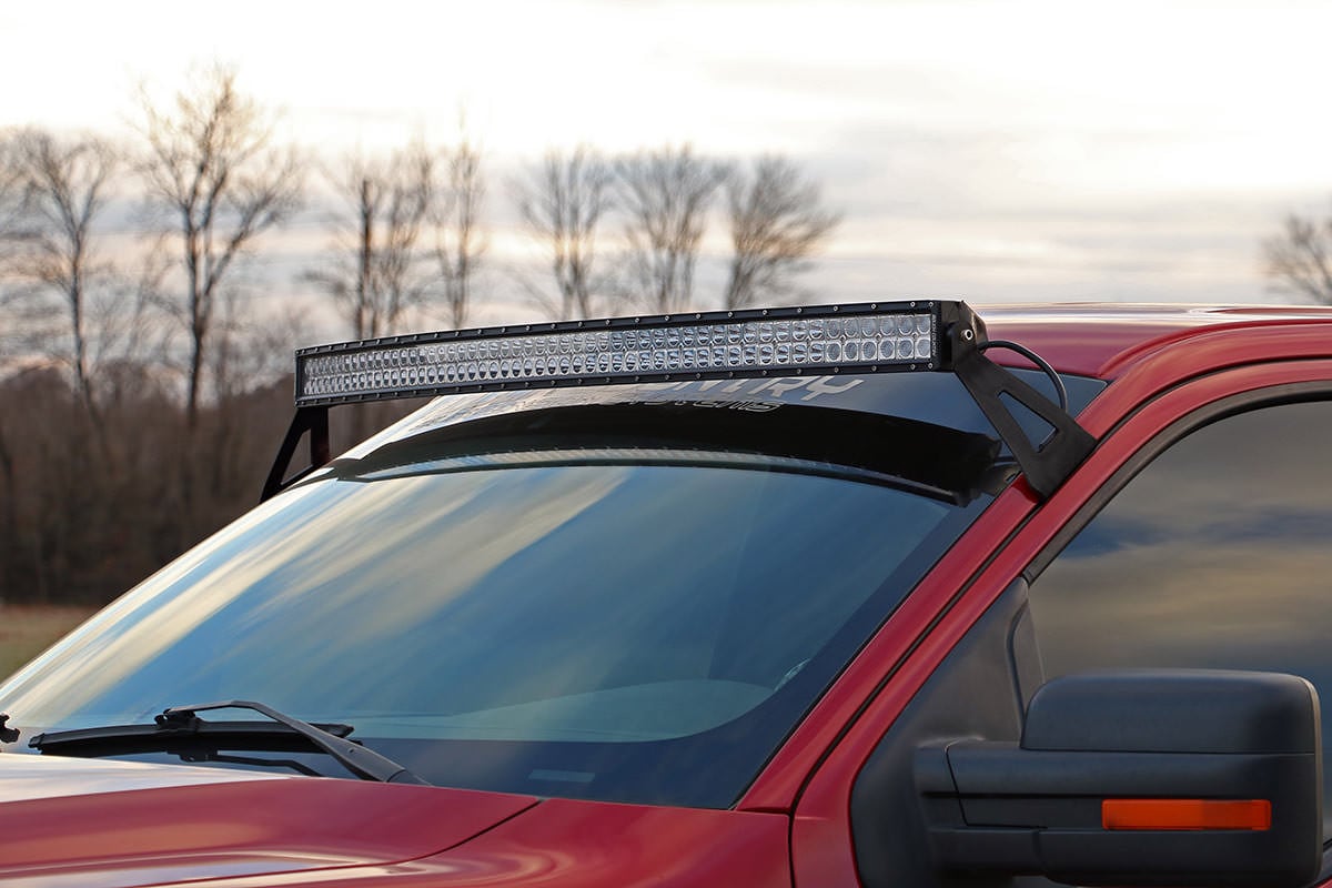 Rough Country LED Light Mount Upper Windshield 54β³ Curved Ford F-150 2WD/4WD (04-14)