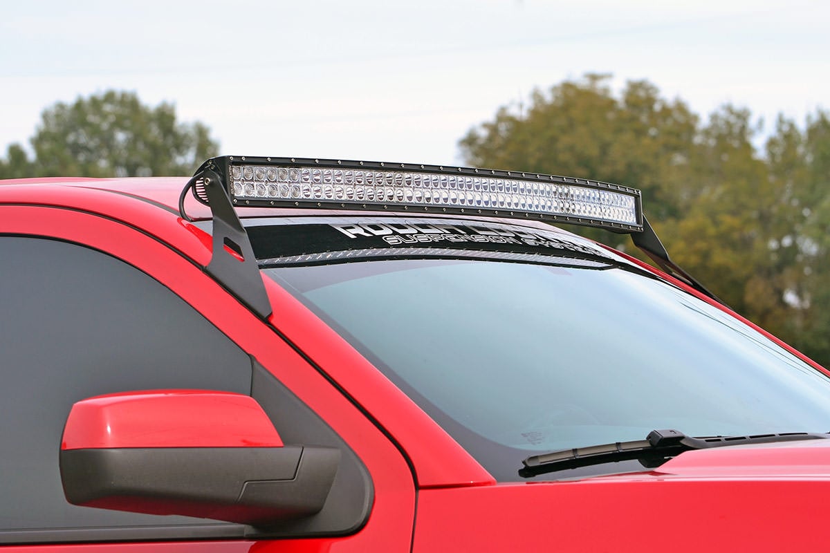 Rough Country LED Light Mount Upper Windshield 54β³ Curved Chevy/GMC 1500 (14-18 & Classic)