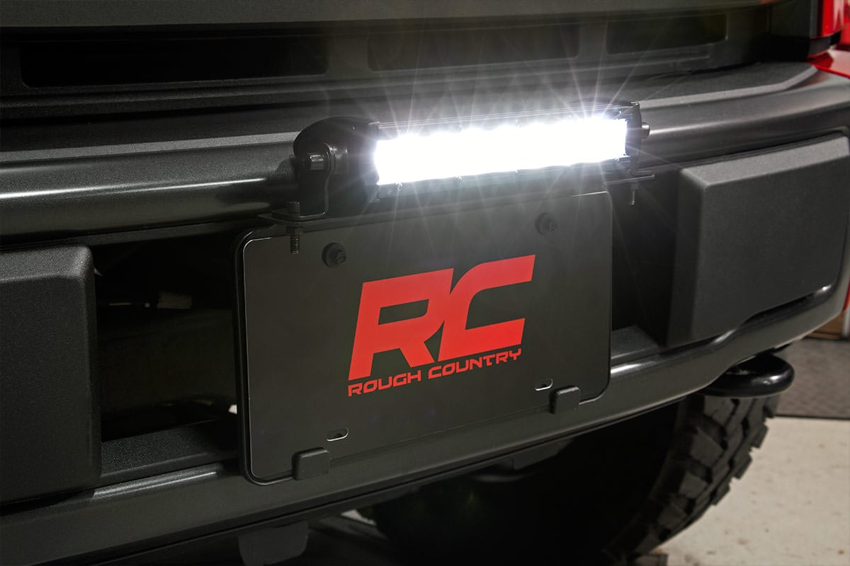 Rough Country LED Light Kit License Plate Mount 8β³ Single Row Black Series