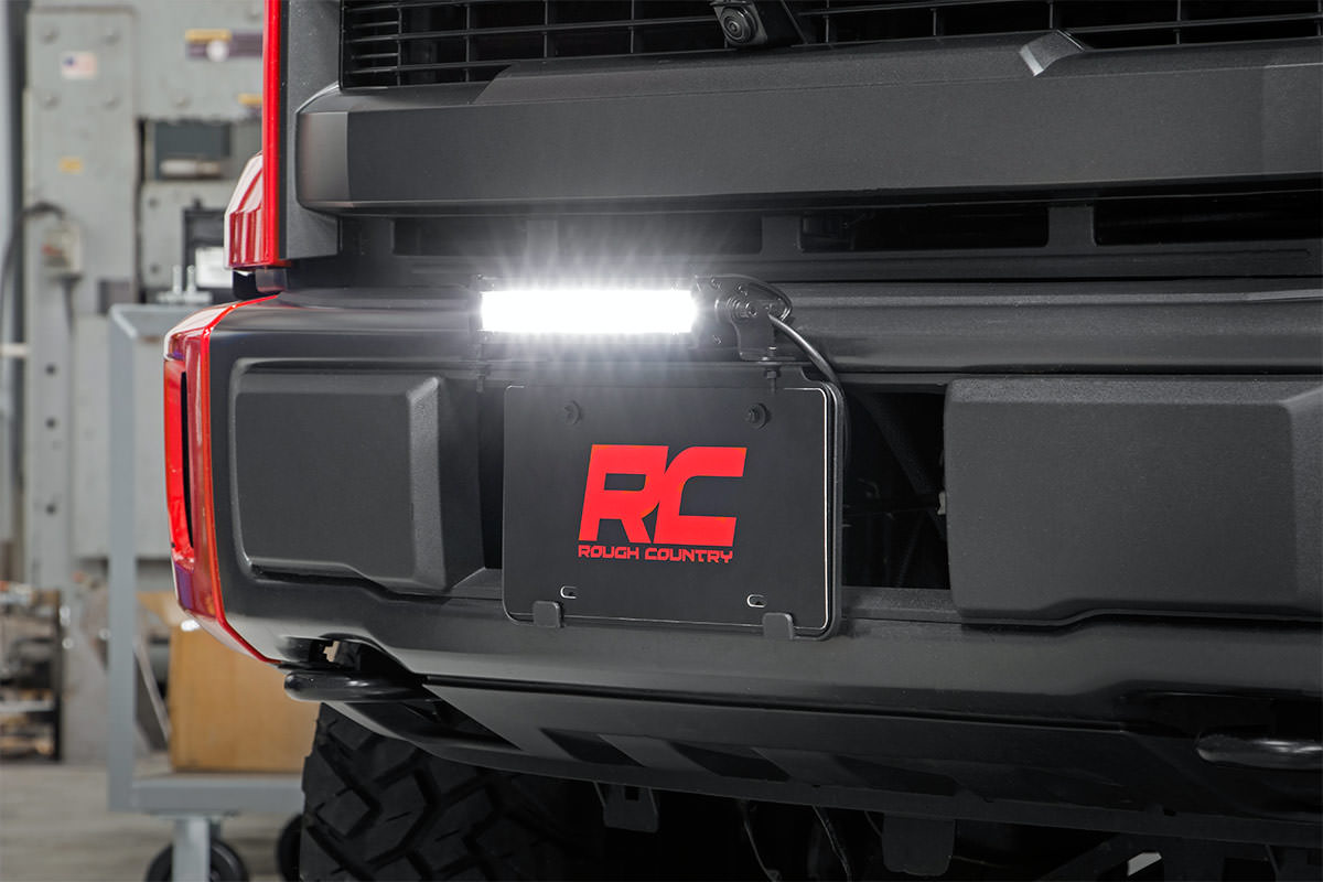 Rough Country LED Light Kit License Plate Mount 8β³ Single Row Black Series