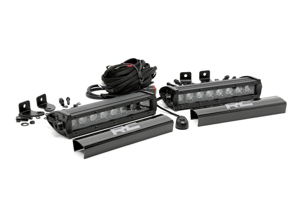 Rough Country 8 Inch Black Series LED Light Bar Single Row Pair