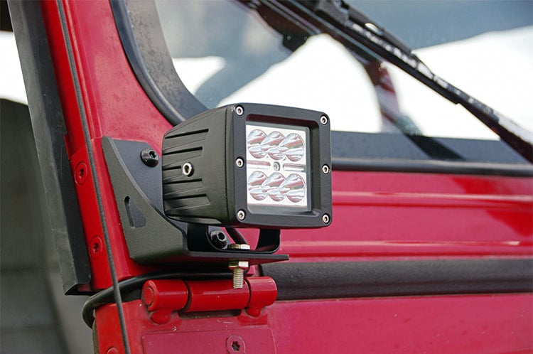 Rough Country LED Light Mount Lower Windshield Pod Pair Jeep Wrangler YJ 4WD (87-95)