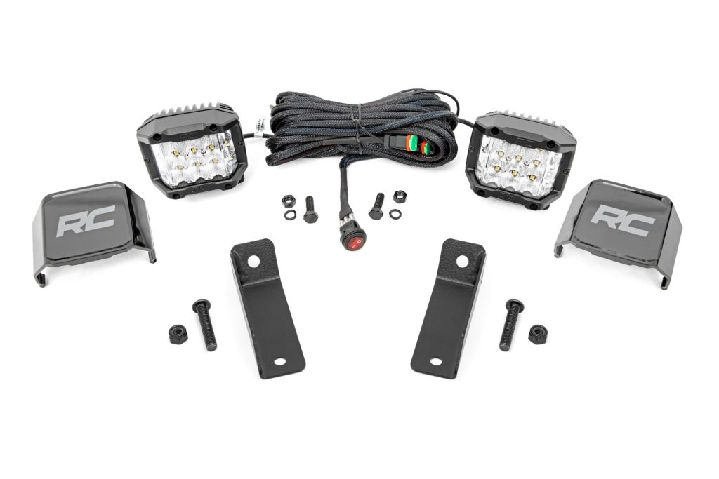 Rough Country LED Light Kit Rear Mount 2β³ Chrome Pair Wide Angle Can-Am Maverick Sport 1000R